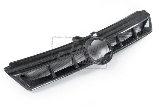Volkswagen Golf R GTI Base MK7 MK7.5 2015 2016 2017 2018 2019 2020 2021 with Aftermarket Parts - Front Grill Replacement & ROBOT emblem cover Carbon Fiber / FRP from Robot Craftsman