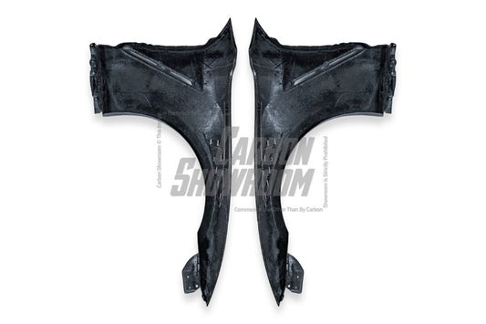 Nissan GTR Nismo T-Spec Black Edition Track Edition Premium Pure 2008 2009 2010 2011 2012 2013 2014 2015 2016 2017 2018 2019 2020 2021 2022 2023 2024 (slightly wider than stock, designed to be compatible with ROBOT CRAFTSMAN front bumper) with Aftermarket Parts - "Godzilla" Narrow Body Front Fenders Carbon Fiber / FRP from Robot Craftsman