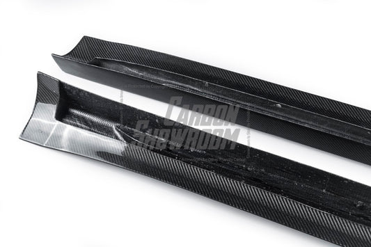 Tesla Model 3 Performance Long Range Standard Base 2017 2018 2019 2020 2021 2022 2023 with Aftermarket Parts - "Hacker" Narrow Body Side Skirts Carbon Fiber / FRP from Robot Craftsman