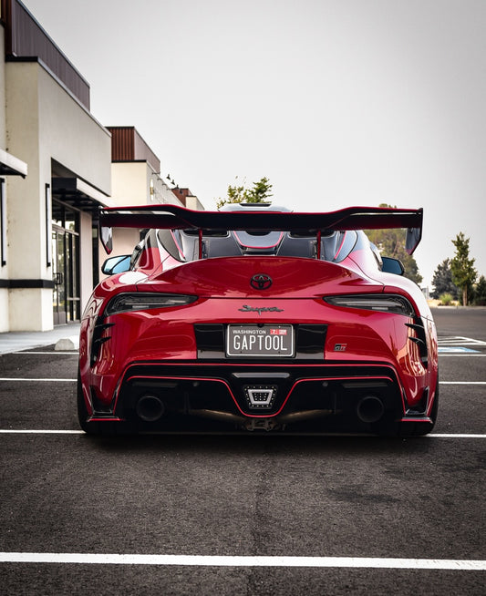 Toyota Supra MK5 A90 A91 3.0 2.0 2020 2021 2022 2023 2024 with Aftermarket Parts - Hyperion Rear Louvers & GT Wing Carbon Fiber / FRP from Robot Craftsman