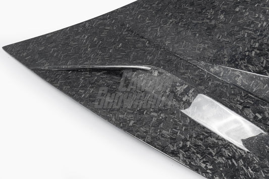 Tesla Model 3 Performance Long Range Standard Base 2017 2018 2019 2020 2021 2022 2023 with Aftermarket Parts - "Hacker" V2 Hood Bonnet Carbon Fiber / FRP from Robot Craftsman