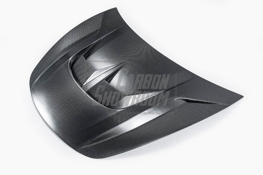 Tesla Model 3 Performance Long Range Standard Base 2017 2018 2019 2020 2021 2022 2023 with Aftermarket Parts - "Hacker" V2 Hood Bonnet Carbon Fiber / FRP from Robot Craftsman