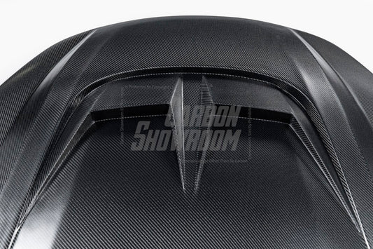 Tesla Model 3 Performance Long Range Standard Base 2017 2018 2019 2020 2021 2022 2023 with Aftermarket Parts - "Hacker" V2 Hood Bonnet Carbon Fiber / FRP from Robot Craftsman