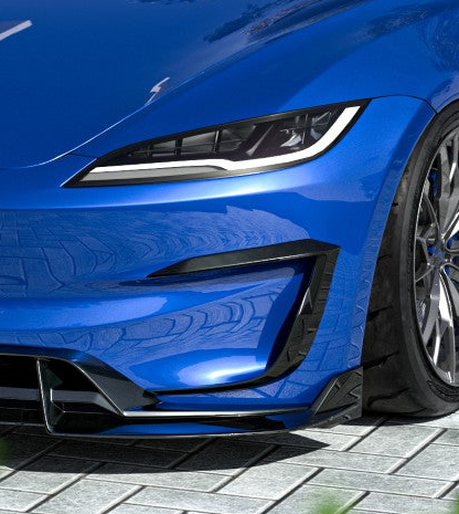 Tesla Model 3 Performance 2024-ON with Robot Craftsman's Aftermarket Parts - Upper Valences Hidrogai Carbon Fiber / FRP