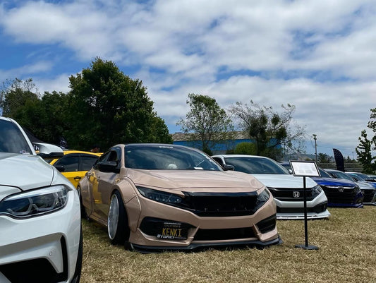 Honda Civic 10th Gen FC1 FC2 FC5 FC6 2016 2017 2018 2019 2020 2021 & Civic 10th Gen FC3 FC4 2017 2018 2019 2020 2021 & Civic 10th Gen FK7 2017 2018 2019 2020 2021 (compatible with ROBOT CRAFTSMAN front bumper) with Aftermarket Parts - Front Bumper & Front Lip Carbon Fiber / FRP from Robot Craftsman