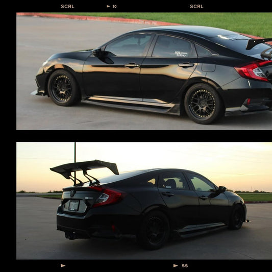 Honda Civic 10th Gen FC1 FC2 FC5 FC6 2016 2017 2018 2019 2020 2021 & Civic 10th Gen FC3 FC4 2017 2018 2019 2020 2021 with Aftermarket Parts - Rear Spoiler Wing Carbon Fiber / FRP from Robot Craftsman