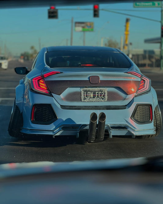 Honda Civic 10th Gen FC1 FC2 SI 2016 2017 2018 2019 2020 2021 (diffuser also compatible with ROBOT CRAFTSMAN rear bumper) with Aftermarket Parts - Rear Diffuser & Bumper Carbon Fiber/FRP/PP from Robot Craftsman