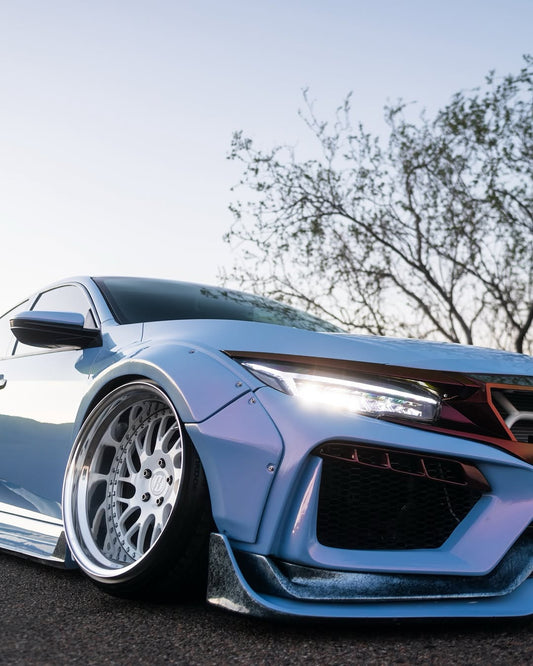 Honda Civic 10th Gen FC1 FC2 FC5 FC6 2016 2017 2018 2019 2020 2021 & Civic 10th Gen FC3 FC4 2017 2018 2019 2020 2021 & Civic 10th Gen FK7 2017 2018 2019 2020 2021 (compatible with ROBOT CRAFTSMAN front bumper) with Aftermarket Parts - Front Bumper & Front Lip Carbon Fiber / FRP from Robot Craftsman