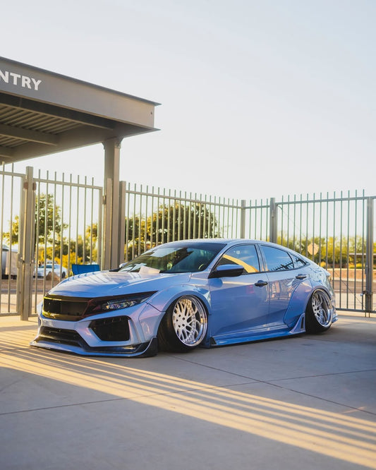 Honda Civic 10th Gen FC1 FC2 FC5 FC6 2016 2017 2018 2019 2020 2021 & Civic 10th Gen FC3 FC4 2017 2018 2019 2020 2021 & Civic 10th Gen FK7 2017 2018 2019 2020 2021 (compatible with ROBOT CRAFTSMAN front bumper) with Aftermarket Parts - Front Bumper & Front Lip Carbon Fiber / FRP from Robot Craftsman