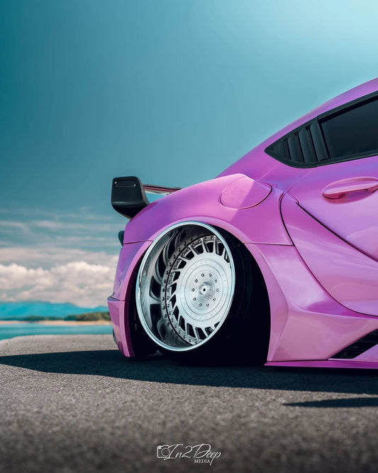 Toyota Supra MK5 A90 A91 3.0 2.0 2020 2021 2022 2023 2024 with Aftermarket Parts - Hyperion Widebody Fender Flares Wheel Arches & Side Skirts Package Carbon Fiber / FRP from Robot Craftsman