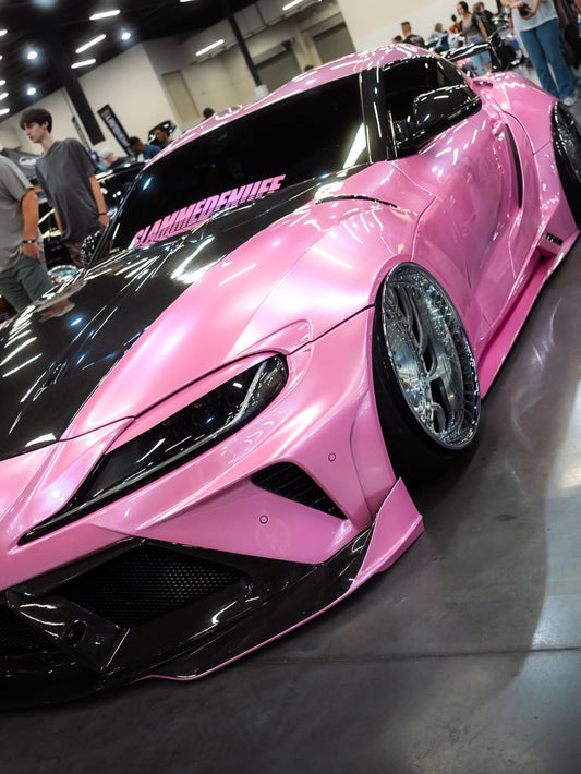 Toyota Supra MK5 A90 A91 3.0 2.0 2020 2021 2022 2023 2024 with Aftermarket Parts - Hyperion Widebody Fender Flares Wheel Arches & Side Skirts Package Carbon Fiber / FRP from Robot Craftsman