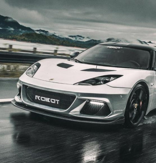 Lotus Evora 2018 2019 2020 2021 with Aftermarket Parts - Front Bumper & Lip Carbon Fiber / FRP from Robot Craftsman