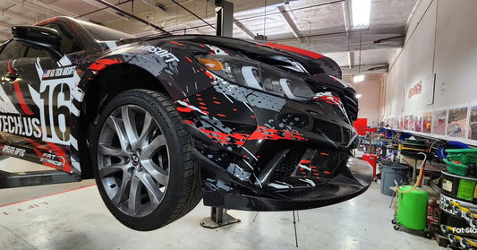 Mazda6 Sport Grand Touring Singature Carbon Edition 2014 2015 & Mazda6 Grand Touring 2016 2017 & Mazda6 Sport Grand Touring Singature Carbon Edition 2014 2015 2016 2017 2018 2019 2020 2021 2022 with Aftermarket Parts - 2014-2017 Version A / 2016-2017 Version B Front Bumper & Lip & Lower Front Splitter from Robot Craftsman