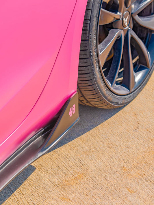 Tesla Model 3 Performance Long Range Standard Base 2017 2018 2019 2020 2021 2022 2023 with Aftermarket Parts - Crypton Side Skirts Carbon Fiber / FRP from Robot Craftsman