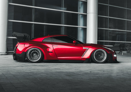 Nissan GTR Nismo T-Spec Black Edition Track Edition Premium Pure CBA DBA EBA 2008 2009 2010 2011 2012 2013 2014 2015 2016 2017 2018 2019 2020 2021 2022 2023 2024 with Aftermarket Parts - "Godzilla" Swan Neck Thor GT Wing Carbon Fiber / FRP from Robot Craftsman
