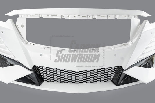 Cadillac CT5 CT5-V Sport Premium Luxury Base 2020 2021 2022 2023 2024 with Aftermarket Parts - "PRISM" Front Bumper & Front Lip Carbon Fiber / FRP from Robot Craftsman