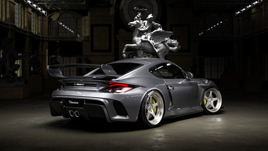 Porsche 987.1 Cayman & Boxster Base / S 2005 2006 2007 2008 & 987.2 Cayman & Boxster Base / S / R 2009 2010 2011 2012 with Aftermarket Parts - TITANISM STUKA Side Skirts Carbon Fiber / FRP from Robot Craftsman