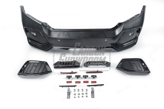 Honda Civic 10th Gen FC1 FC2 SI 2016 2017 2018 2019 2020 2021 (diffuser also compatible with ROBOT CRAFTSMAN rear bumper) with Aftermarket Parts - Rear Diffuser & Bumper Carbon Fiber/FRP/PP from Robot Craftsman