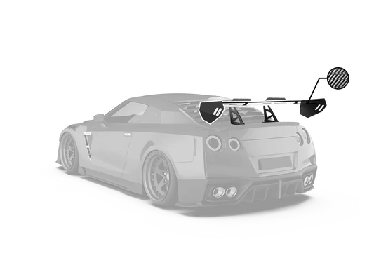 Nissan GTR Nismo T-Spec Black Edition Track Edition Premium Pure CBA DBA EBA 2008 2009 2010 2011 2012 2013 2014 2015 2016 2017 2018 2019 2020 2021 2022 2023 2024 with Aftermarket Parts - "Godzilla" Swan Neck Thor GT Wing Carbon Fiber / FRP from Robot Craftsman