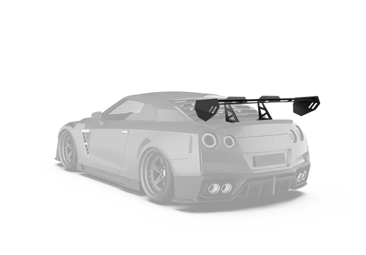 Nissan GTR Nismo T-Spec Black Edition Track Edition Premium Pure CBA DBA EBA 2008 2009 2010 2011 2012 2013 2014 2015 2016 2017 2018 2019 2020 2021 2022 2023 2024 with Aftermarket Parts - "Godzilla" Swan Neck Thor GT Wing Carbon Fiber / FRP from Robot Craftsman