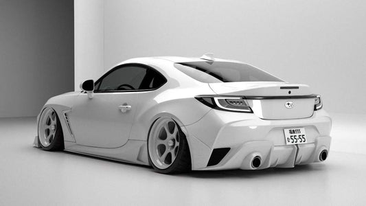 Subaru BRZ ZD8 2022 2023 2024 & Toyota GR86 ZN8 2022 2023 2024 with Aftermarket Parts - "SHINING" Narrow Body Front Fenders & Side Skirts Carbon Fiber / FRP from Robot Craftsman