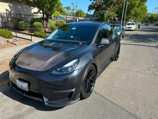 Tesla Model Y Performance AWD Long Range RWD Standard 2020 2021 2023 2024 with Aftermarket Parts - "CRYPTON" Hood Carbon Fiber / FRP from Robot Craftsman