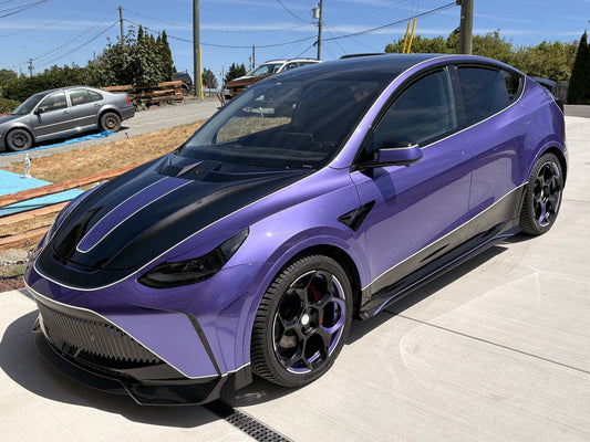 Tesla Model Y Performance AWD Long Range RWD Standard 2020 2021 2022 2023 2024 with Aftermarket Parts - "STARSHIP" Side Skirts PP from Robot Craftsman