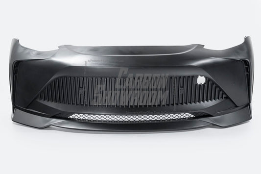 Tesla Model Y Performance AWD Long Range RWD Standard 2020 2021 2023 2024 with Aftermarket Parts - "STARSHIP" Stage 1 Corner Lip (2 pcs) & Stage 2 Corner Lip (4 pcs) & Front Bumper Carbon Fiber from Robot Craftsman