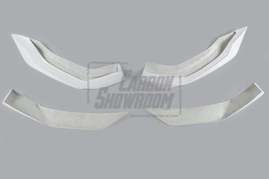 Tesla Model Y Performance AWD Long Range RWD Standard 2020 2021 2023 2024 with Aftermarket Parts - "STARSHIP" Stage 1 Corner Lip (2 pcs) & Stage 2 Corner Lip (4 pcs) & Front Bumper Carbon Fiber from Robot Craftsman