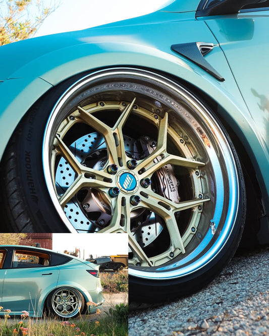 Tesla Model Y Performance AWD Long Range RWD Standard 2020 2021 2022 2023 2024 with Aftermarket Parts - "STARSHIP" Widebody Wheel Arches Carbon Fiber / FRP from Robot Craftsman