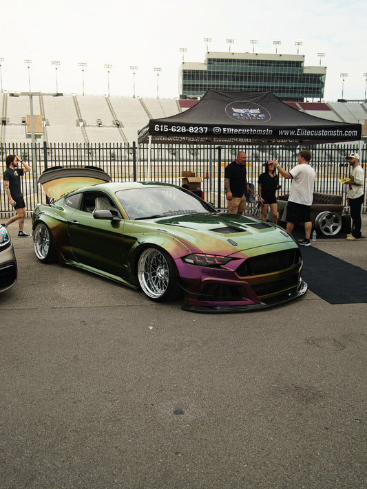 Ford Mustang Ecoboost V6 GT March1 Bullitt S550.1 S550.2 2015 2016 2017 2018 2019 2020 2021 2022 2023 with Aftermarket Parts - STORM Front Bumper Canards Carbon Fiber/FRP from Robot Craftsman