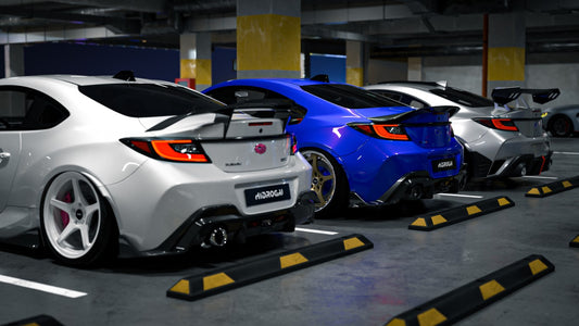 Subaru BRZ ZD8 2020 2021 2022 2023 2024 & Toyota GR86 ZN8 2020 2021 2022 2023 2024 with Aftermarket Parts - "HIDROGAI" Rear Lip Spoiler Carbon Fiber / FRP from Robot Craftsman