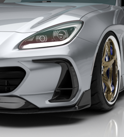 Subaru BRZ ZD8 2022 2023 2024 with Aftermarket Parts - "HIDROGAI" Front Bumper Vent Upper Valance Trim Carbon Fiber / FRP from Robot Craftsman