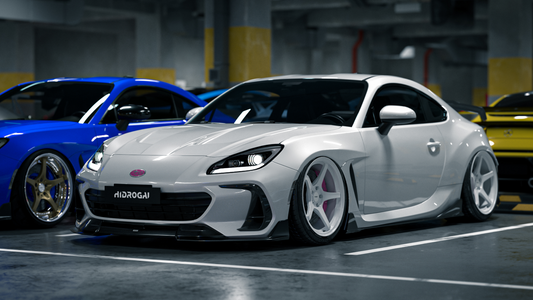 Subaru BRZ ZD8 2022 2023 2024 & Toyota GR86 ZN8 2022 2023 2024 with Aftermarket Parts - "HIDROGAI" Side Skirts Carbon Fiber / FRP from Robot Craftsman