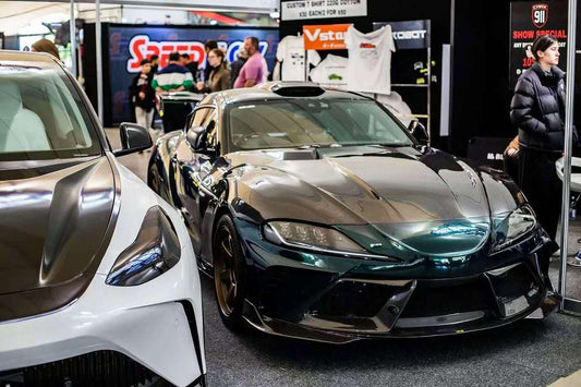 Toyota Supra MK5 A90 A91 3.0 2.0 2020-ON with Aftermarket Parts - "Alerion" Narrow Body Front Bumper & Lip Carbon Fiber / FRP from Robot Craftsman