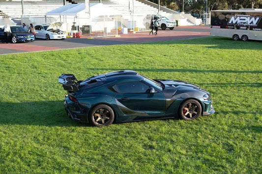 Toyota Supra MK5 A90 A91 3.0 2.0 2020 2021 2022 2023 2024 with Aftermarket Parts - Hyperion Widebody Fender Flares Wheel Arches & Side Skirts Package Carbon Fiber / FRP from Robot Craftsman
