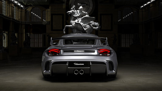 Porsche 987.1 Cayman Base / S 2005 2006 2007 2008 (Requires 987.2 taillights) & 987.2 Cayman Base / S / R 2009 2010 2011 2012 with Aftermarket Parts - TITANISM STUKA Rear Diffuser Carbon Fiber / FRP from Robot Craftsman