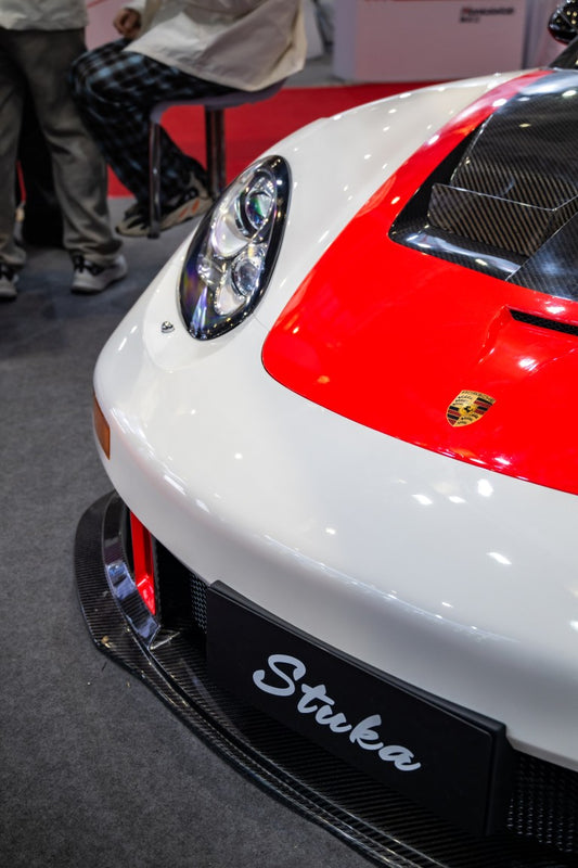 Porsche 987.1 Cayman & Boxster Base / S 2005 2006 2007 2008 & 987.2 Cayman & Boxster Base / S / R 2009 2010 2011 2012 with Aftermarket Parts - TITANISM STUKA Front Bumper