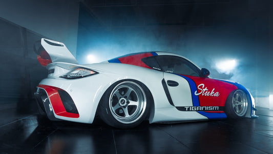 Porsche 987.1 Cayman Base / S 2005 2006 2007 2008 (Requires 987.2 taillights) & 987.2 Cayman Base / S / R 2009 2010 2011 2012 with Aftermarket Parts - TITANISM STUKA Rear Diffuser Carbon Fiber / FRP from Robot Craftsman