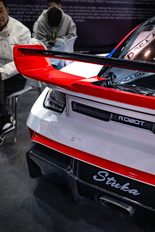 Porsche 987.1 Cayman Base / S 2005 2006 2007 2008 (Requires 987.2 taillights) & 987.2 Cayman Base / S / R 2009 2010 2011 2012 with Aftermarket Parts - TITANISM STUKA Rear Diffuser Carbon Fiber / FRP from Robot Craftsman