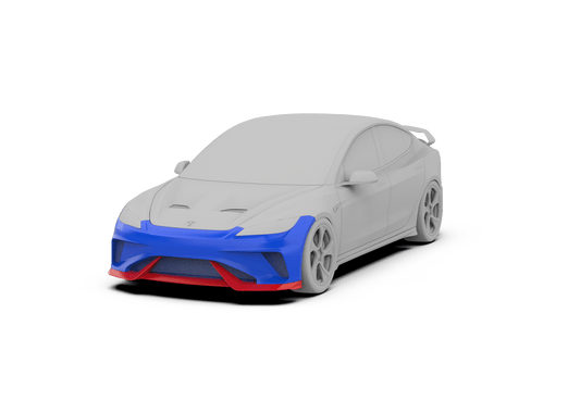 Tesla Model 3 Highland / Performance 2024-ON with Aftermarket Parts - Hacker Style Full Body Kit Package FRP / Carbon Fiber from Robot Craftsman