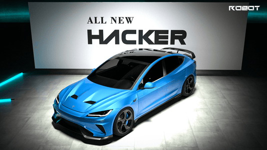 Tesla Model 3 Highland / Performance 2024-ON with Aftermarket Parts - Hacker Narrow Body Front Bumper & Lip Carbon Fiber / FRP from Robot Craftsman