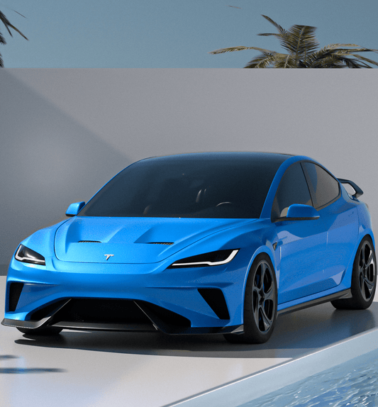 Tesla Model 3 Highland / Performance 2024-ON with Aftermarket Parts - Hacker Style Full Body Kit Package FRP / Carbon Fiber from Robot Craftsman