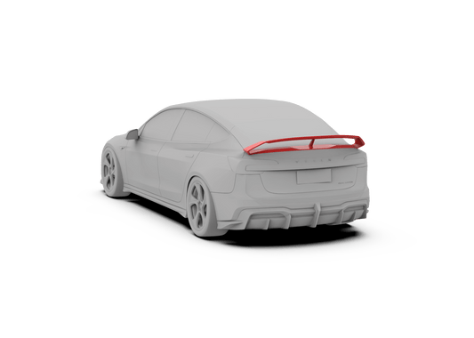 Tesla Model 3 Highland / Performance 2024-ON with Aftermarket Parts - Hacker Rear Wing Carbon Fiber / FRP from Robot Craftsman