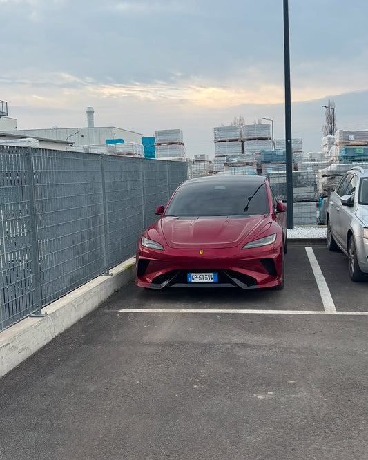 Tesla Model 3 Highland / Performance 2024-ON with Aftermarket Parts - Hacker Narrow Body Front Bumper & Lip Carbon Fiber / FRP from Robot Craftsman