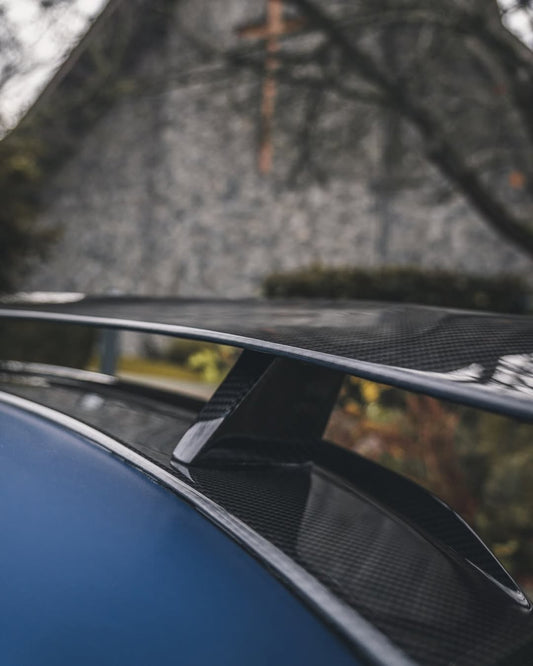 Tesla Model 3 Performance Long Range Standard Base 2017 2018 2019 2020 2021 2022 2023 with Aftermarket Parts - Crypton Rear Spoiler Wing Carbon Fiber / FRP from Robot Craftsman