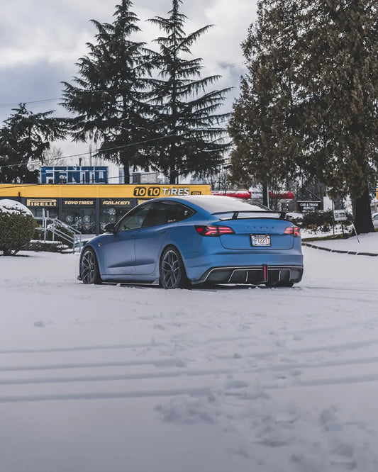 Tesla Model 3 Performance Long Range Standard Base 2017 2018 2019 2020 2021 2022 2023 with Aftermarket Parts - Crypton Side Skirts Carbon Fiber / FRP from Robot Craftsman