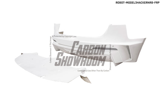Tesla Model 3 Performance Long Range Standard Base 2017 2018 2019 2020 2021 2022 2023 with Aftermarket Parts - "HACKER" Rear Bumper & Diffuser Carbon Fiber / FRP from Robot Craftsman