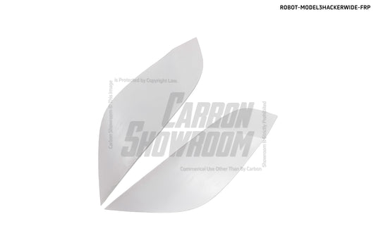 Tesla Model 3 Performance Long Range Standard Base 2017 2018 2019 2020 2021 2022 2023 with Aftermarket Parts - "Hacker" Widebody Wheel Arches & Side Skirts Carbon Fiber / FRP from Robot Craftsman