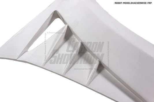 Tesla Model 3 Performance Long Range Standard Base 2017 2018 2019 2020 2021 2022 2023 with Aftermarket Parts - "Hacker" Widebody Wheel Arches & Side Skirts Carbon Fiber / FRP from Robot Craftsman